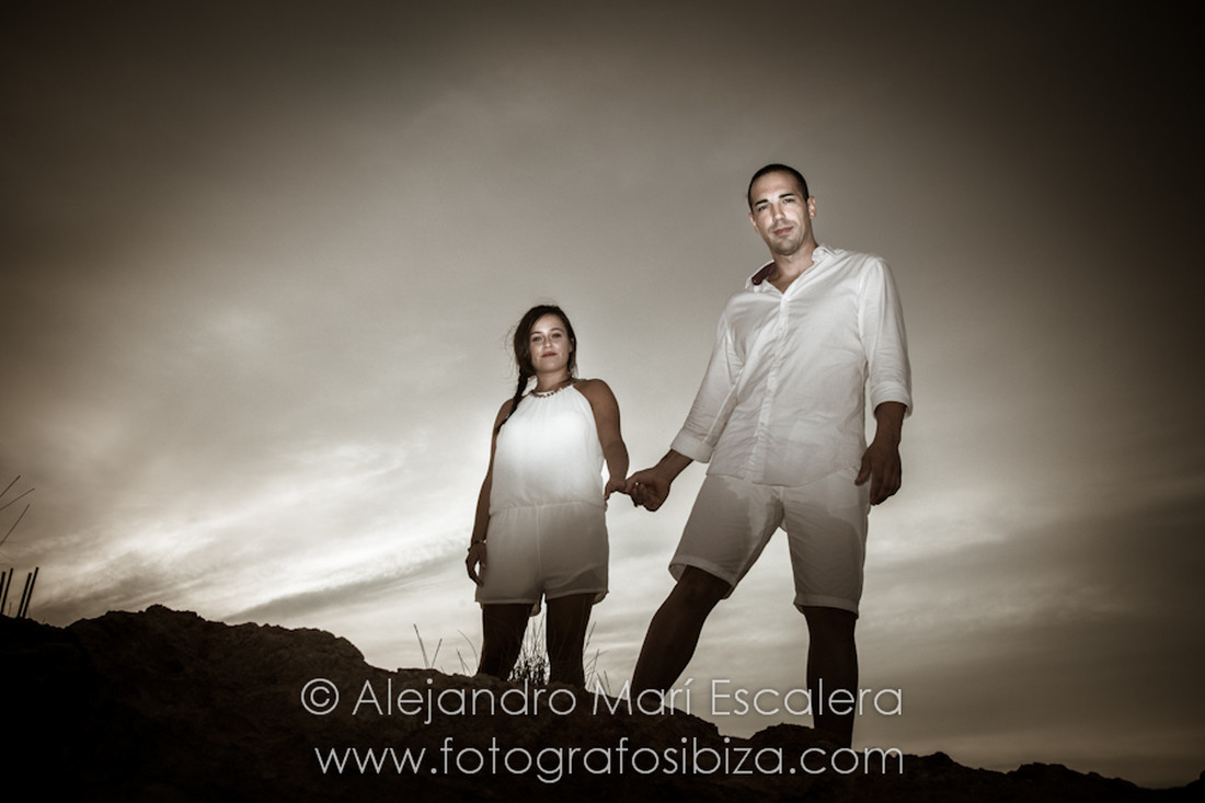 Novios en la playa