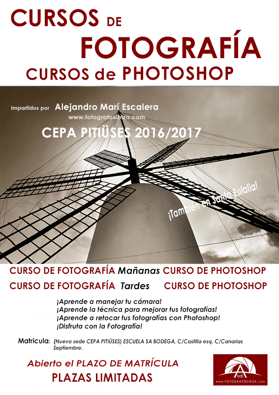 Información de los Cursos de Fotografia en Ibiza impartidos por Alejandro Marí Escalera 2016 2017