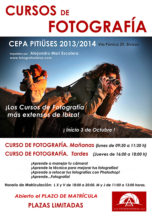 información de cursos y talleres de fotografía en Ibiza y Formentera. Baleares